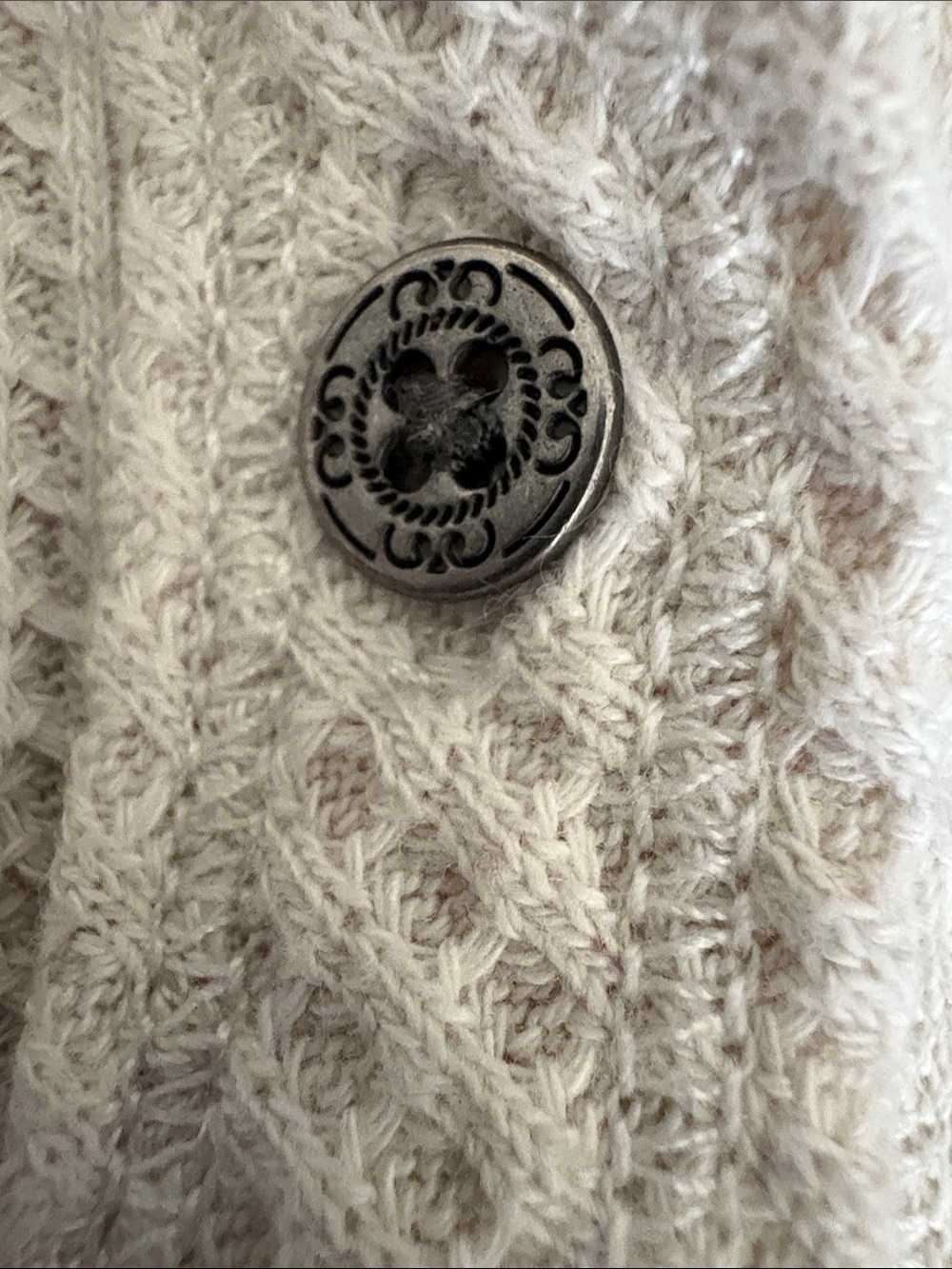 aerie Cream Waffle-Knit Shirt Jacket - Picture 3 of 7